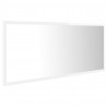 Lustro łazienkowe LED, wysoki połysk białe, 100x8,5x37cm, akryl