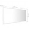 Lustro łazienkowe LED, wysoki połysk białe, 100x8,5x37cm, akryl