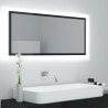 Lustro łazienkowe LED, wysoki połysk czarne, 100x8,5x37, akryl