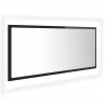 Lustro łazienkowe LED, wysoki połysk czarne, 100x8,5x37, akryl