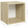 Szafki pod TV, 2 szt., biel i dąb sonoma, 37x35x37 cm