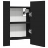 Szafka łazienkowa z lustrem i LED, czarna, 40x12x45 cm, akryl