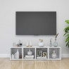 Szafka pod TV, wysoki połysk, biała, 37x35x37 cm