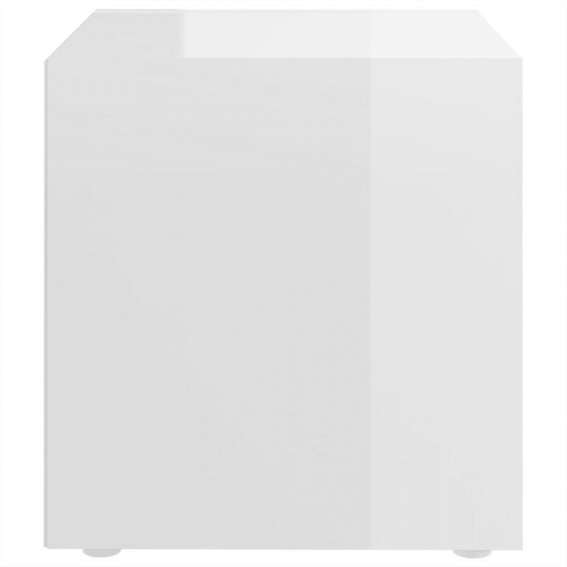 Szafki pod TV, 2 szt., wysoki połysk, białe, 37x35x37 cm