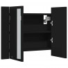 Szafka łazienkowa z lustrem i LED, czarna, 60x12x45 cm, akryl