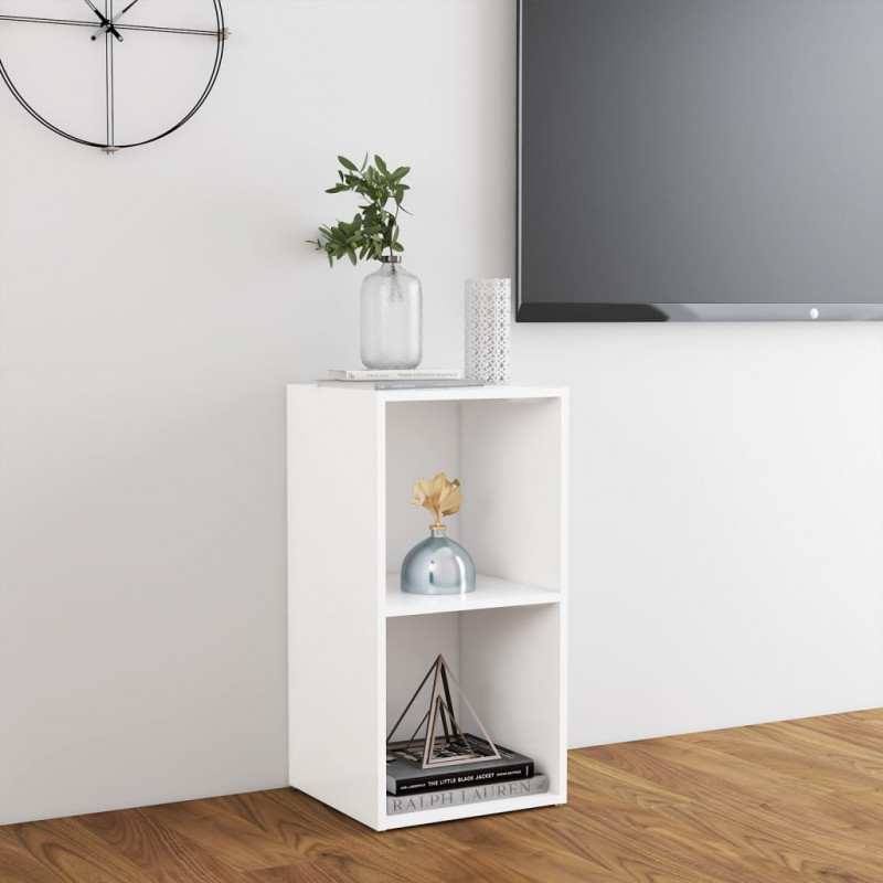 Szafka pod TV, biała, 72x35x36,5 cm, materiał drewnopochodny