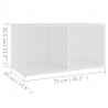 Szafka pod TV, biała, 72x35x36,5 cm, materiał drewnopochodny