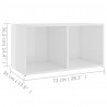 Szafka pod TV, wysoki połysk, biała, 72x35x36,5 cm