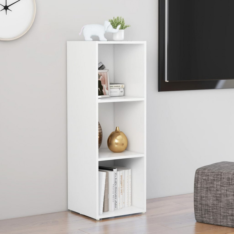 Szafka pod TV, biała, 107x35x37 cm, materiał drewnopochodny