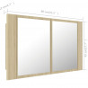 Szafka łazienkowa z lustrem i LED, dąb sonoma, 80x12x45, akryl