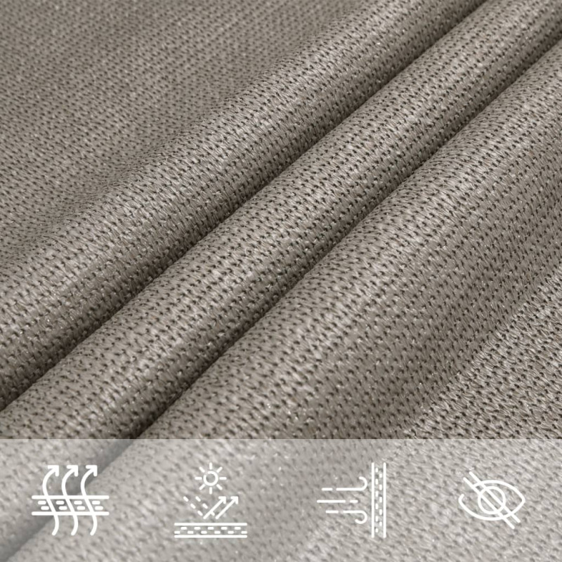 Żagiel przeciwsłoneczny, 160 g/m², jasnoszary, 3x6 m, HDPE