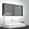 Szafka łazienkowa z lustrem i LED, szara, 100x12x45 cm, akryl