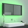 Szafka łazienkowa z lustrem i LED, szara, 100x12x45 cm, akryl