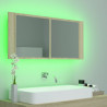 Szafka łazienkowa z lustrem i LED, dąb sonoma, 100x12x45, akryl