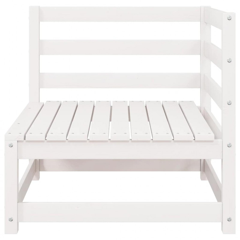 Ogrodowa sofa narożna, biała, lite drewno sosnowe