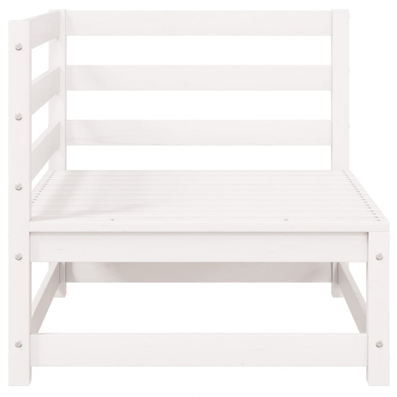 Ogrodowa sofa narożna, biała, lite drewno sosnowe