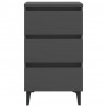 2 szafki nocne z metalowymi nóżkami, szare, 40x35x69 cm