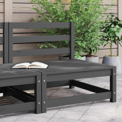 Ogrodowa sofa środkowa, szara, lite drewno sosnowe