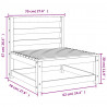 Ogrodowa sofa środkowa, szara, lite drewno sosnowe