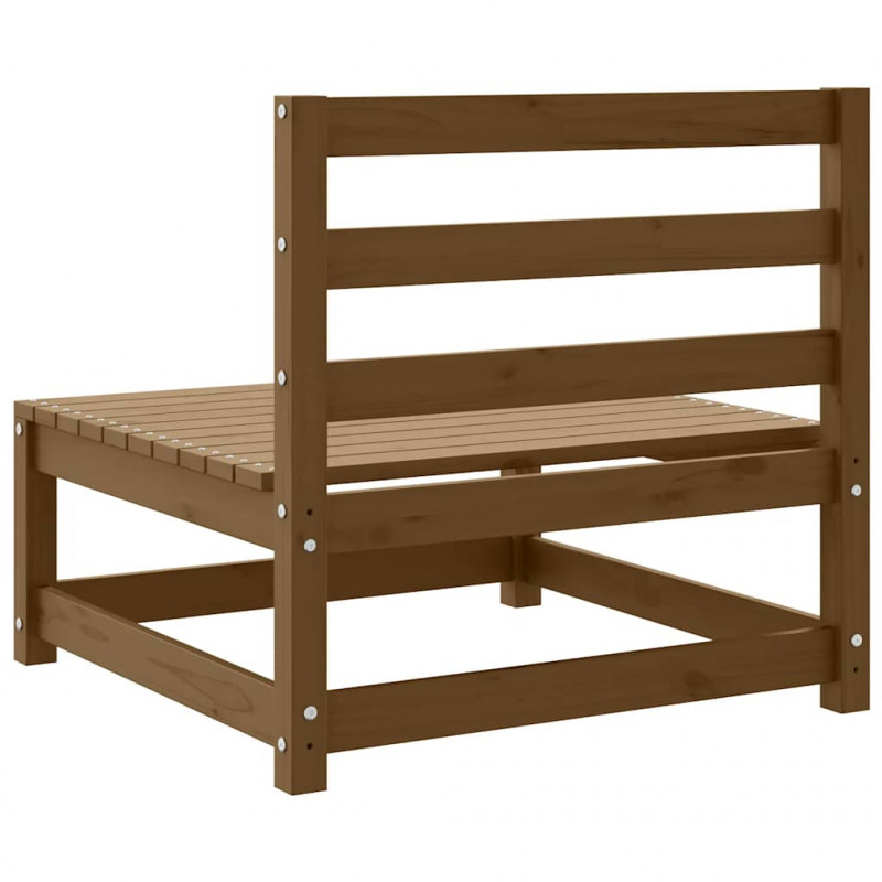 Ogrodowa sofa środkowa, miodowy brąz, lite drewno sosnowe