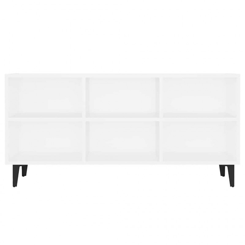 Szafka TV, metalowe nóżki, biel, 103,5x30x50 cm