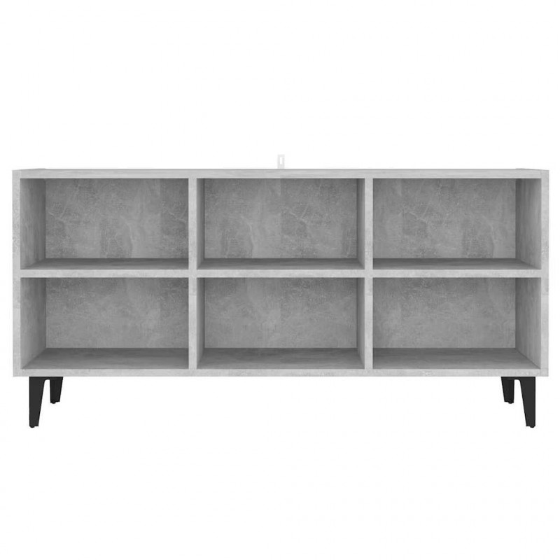 Szafka TV, metalowe nóżki, szarość betonu, 103,5x30x50 cm