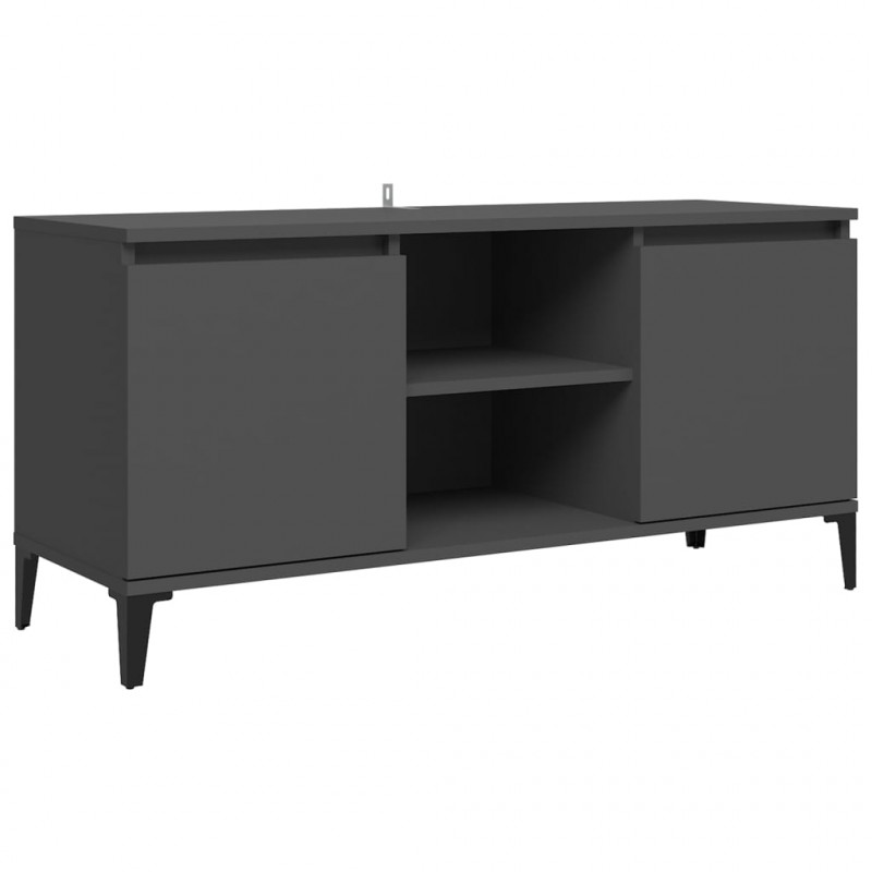 Szafka TV, metalowe nóżki, szara, 103,5x35x50 cm