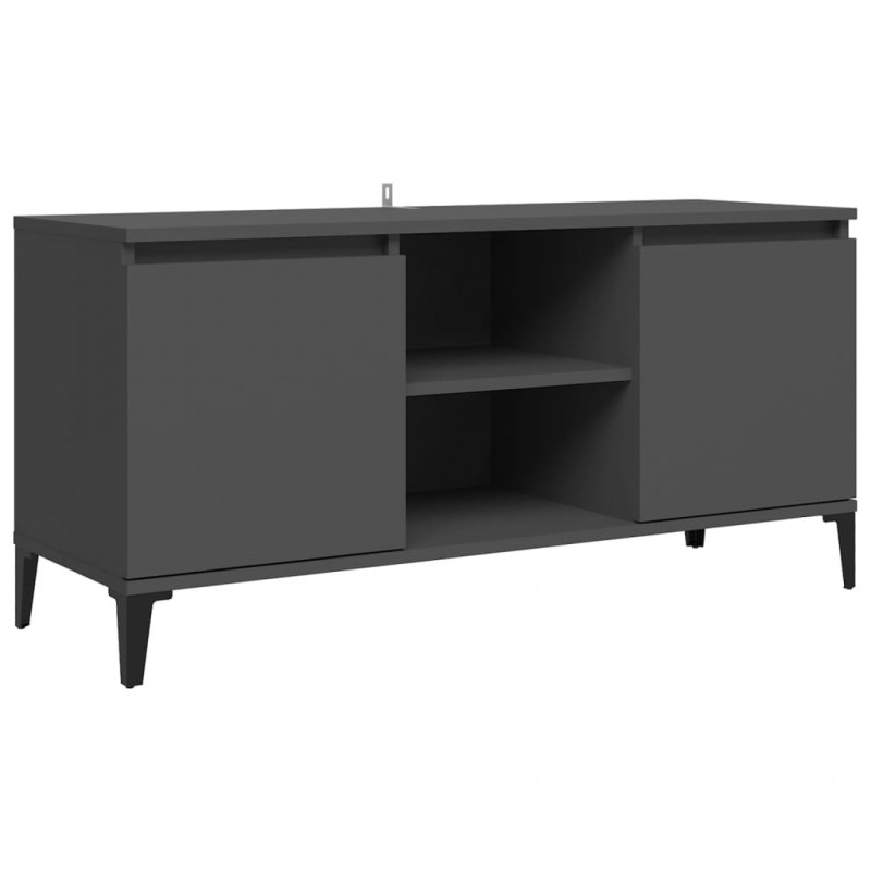 Szafka TV, metalowe nóżki, szara, 103,5x35x50 cm