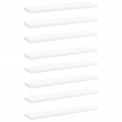 Półki na książki, 8 szt., białe, 40x10x1,5 cm