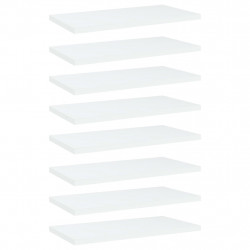Półki na książki, 8 szt., białe, 40x20x1,5 cm