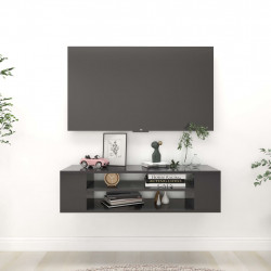 Wisząca szafka TV, szara 100x30x26,5 cm materiał drewnopochodny