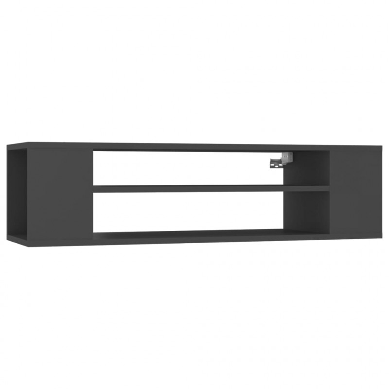 Wisząca szafka TV, szara 100x30x26,5 cm materiał drewnopochodny