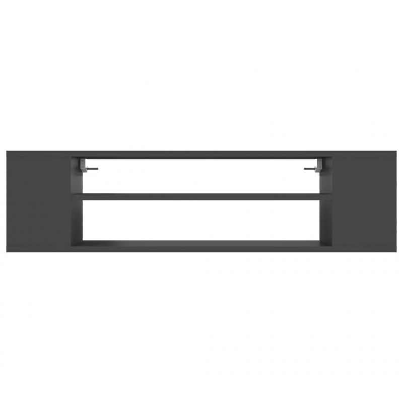 Wisząca szafka TV, szara 100x30x26,5 cm materiał drewnopochodny