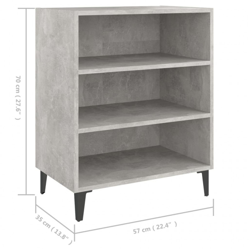 Szafka, szarość betonu, 57x35x70 cm, materiał drewnopochodny