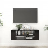 Wisząca szafka TV, czarna 102x35x35 cm, materiał drewnopochodny