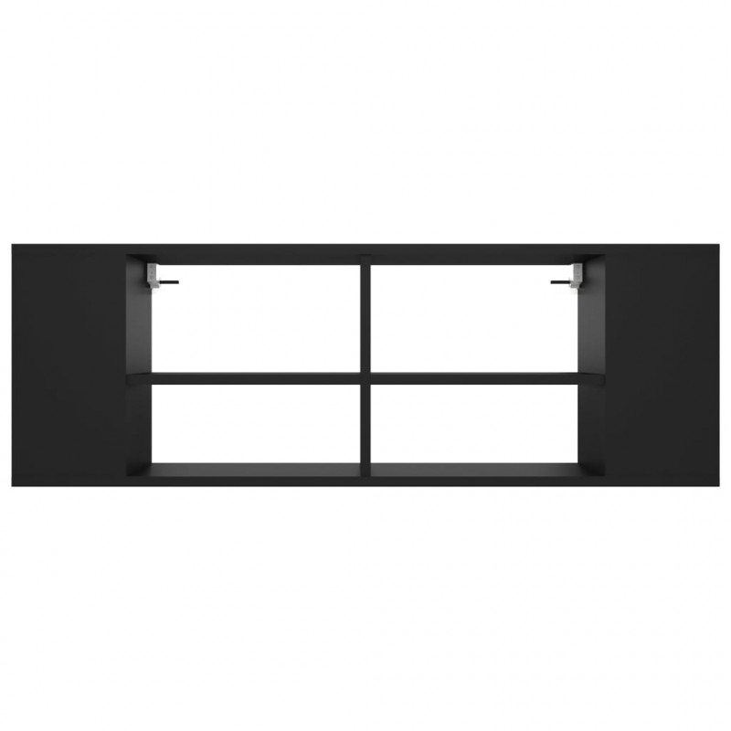 Wisząca szafka TV, czarna 102x35x35 cm, materiał drewnopochodny