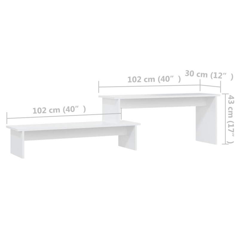 Szafka pod TV, biała, 180x30x43 cm, materiał drewnopochodny