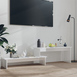 Szafka pod TV, biała, wysoki połysk, 180x30x43 cm