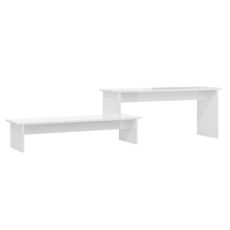 Szafka pod TV, biała, wysoki połysk, 180x30x43 cm