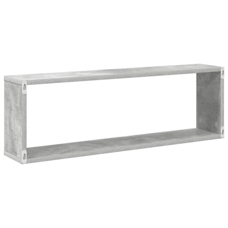 Półki ścienne kostki, 6 szt., szarość betonu, 80x15x26,5 cm