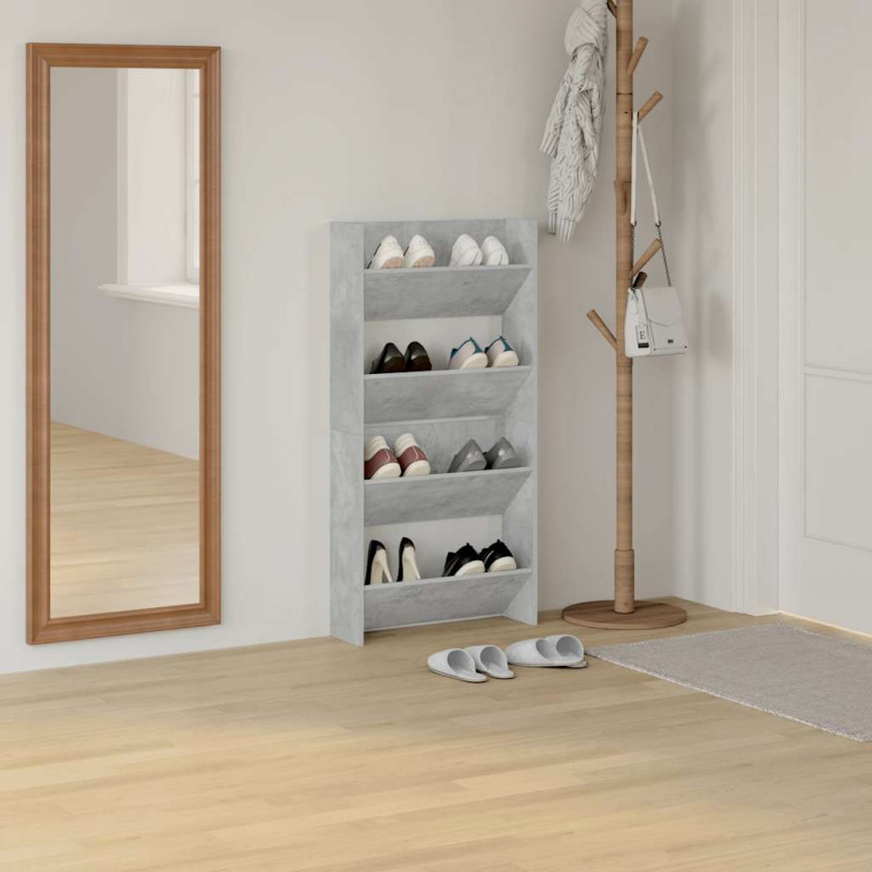 Półki ścienne na buty 2 szt., szare, 60x18x60 cm, płyta wiórowa