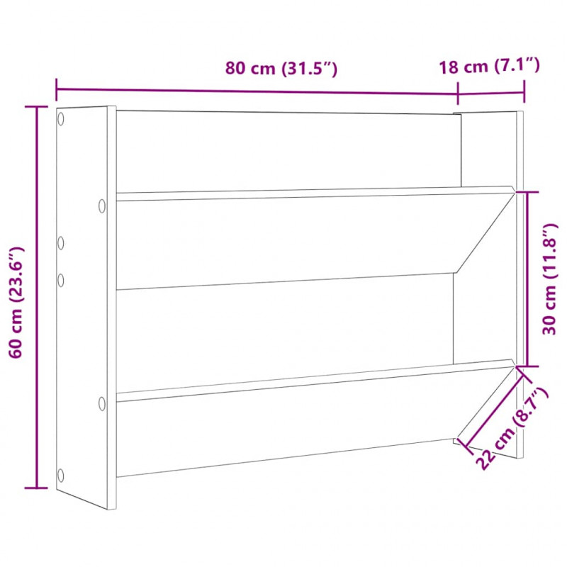 Półka ścienna na buty biała 80x18x60 cm materiał drewnopochodny