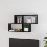 Półka ścienna, wysoki połysk, czarna, 100x18x53 cm