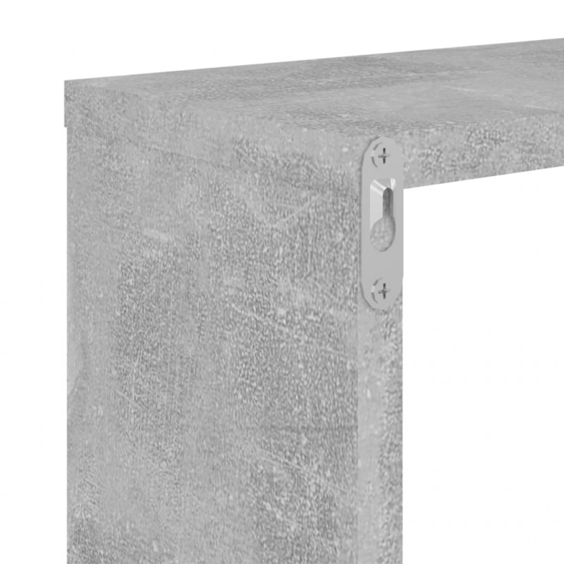 Półki ścienne, 2 szt., szarość betonu, 50x15x50 cm