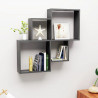 Półka ścienna kostki, szara 80x15x78,5, materiał drewnopochodny
