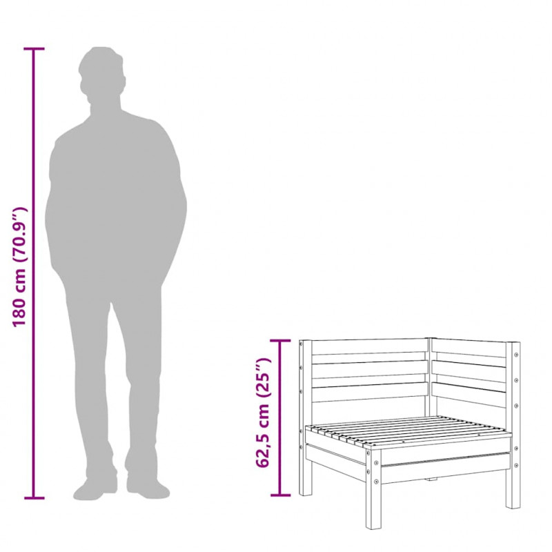 Ogrodowa sofa narożna, biała, lite drewno sosnowe