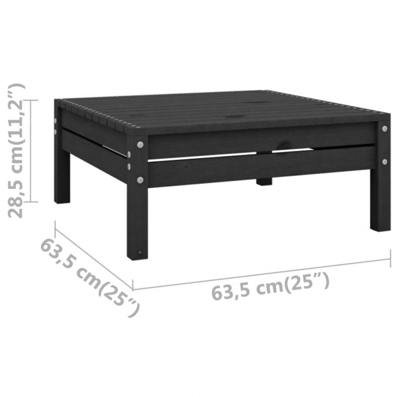 3-cz. zestaw wypoczynkowy do ogrodu, czarny, drewno sosnowe