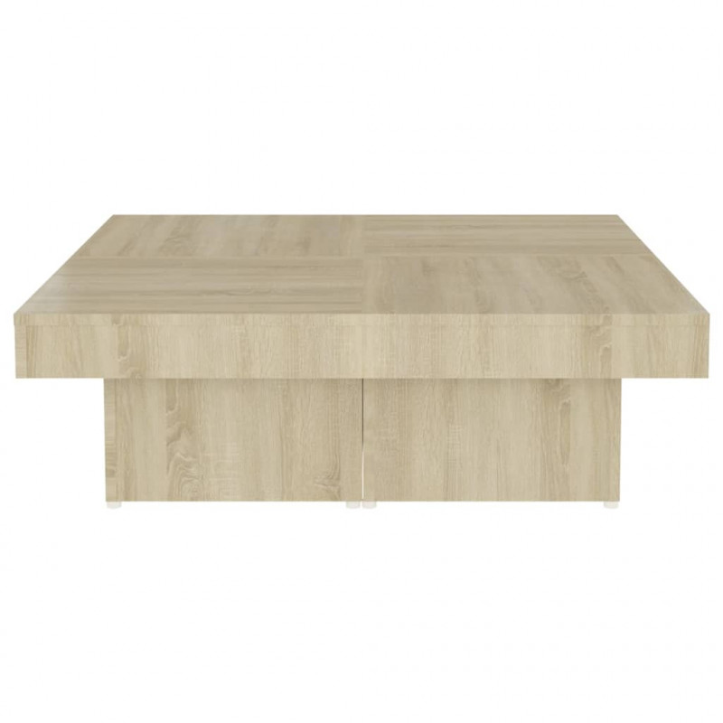 Stolik kawowy, dąb sonoma, 90x90x28 cm, materiał drewnopochodny