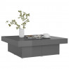 Stolik kawowy, szary, wysoki połysk, 90x90x28 cm