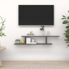 Wisząca półka pod TV, szara, 125x18x23 cm